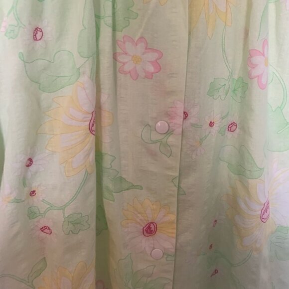 Vintage Vanity Fair Floral House Dress Caftan Muu Muu | Cotton Snap Front Size M - Picture 5 of 9